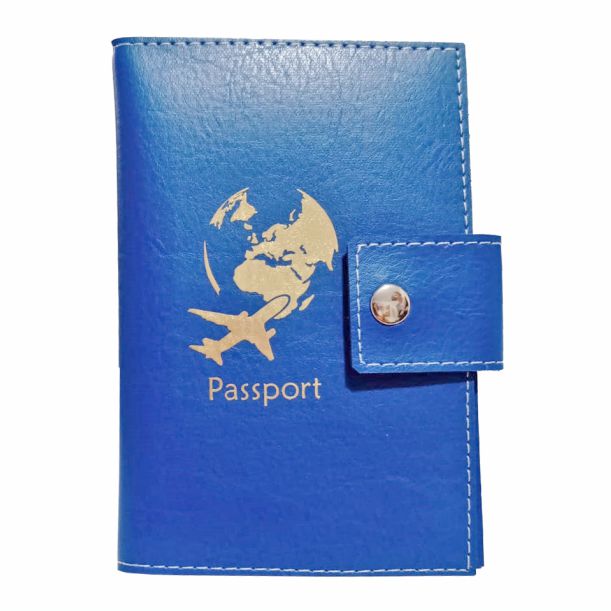 carteira porta passaporte cor azul claro