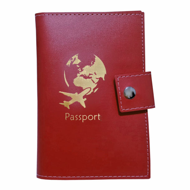 carteira porta passaporte personalizado cor bordô