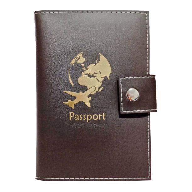 carteira porta passaporte personalizado cor cafe