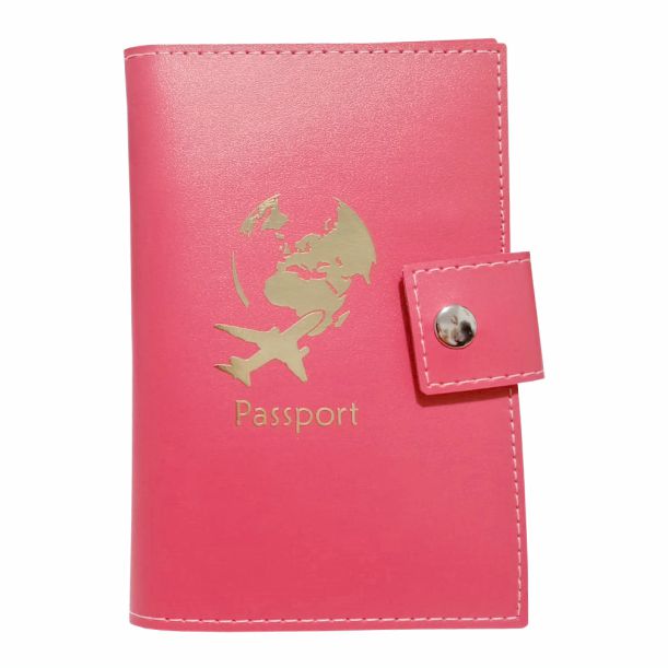 carteira porta passaporte personalizado cor coral